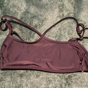 Black cross chest bathing suit top